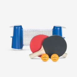 Small Indoor Table Tennis Set With A Rollnet + 2 Table Tennis Bats + 2 Balls