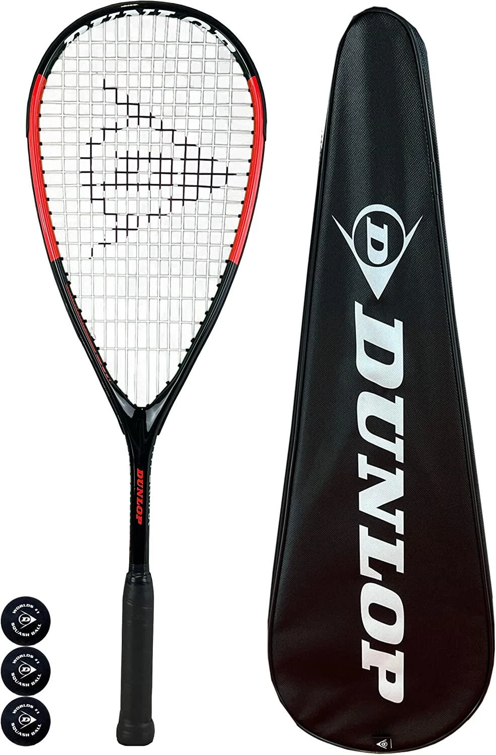 Dunlop Hypermax Lite Ti Squash Racket + Cover & 3 Squash Balls 3 Dunlop Hypermax Lite Ti Squash Racket + Cover & 3 Squash Balls