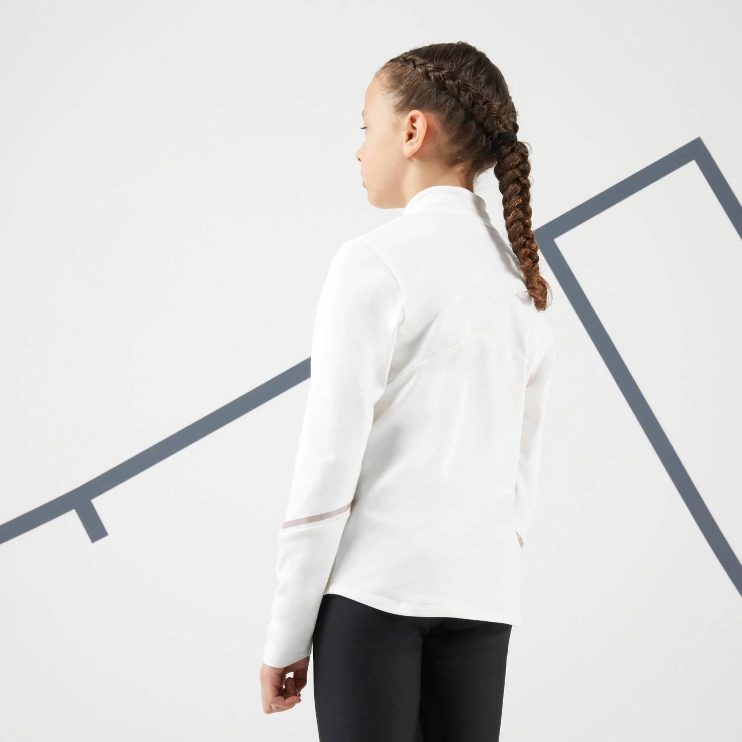 Artengo Girls' Long-Sleeved 1/2 Zip Thermal Tennis T-Shirt - Off 7 Artengo Girls' Long-Sleeved 1/2 Zip Thermal Tennis T-Shirt - Off - Image 5