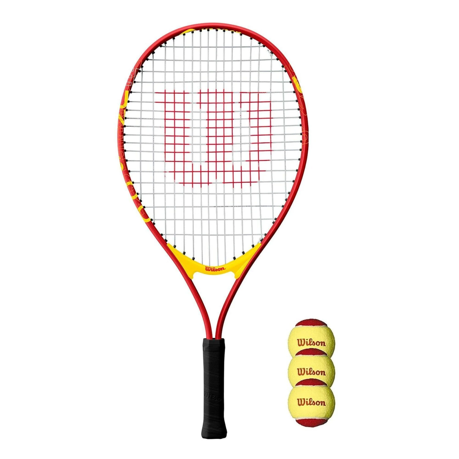 Wilson US Open 23" Junior Tennis Racket + 3 Beginner Tennis Balls 3 Wilson US Open 23" Junior Tennis Racket + 3 Beginner Tennis Balls