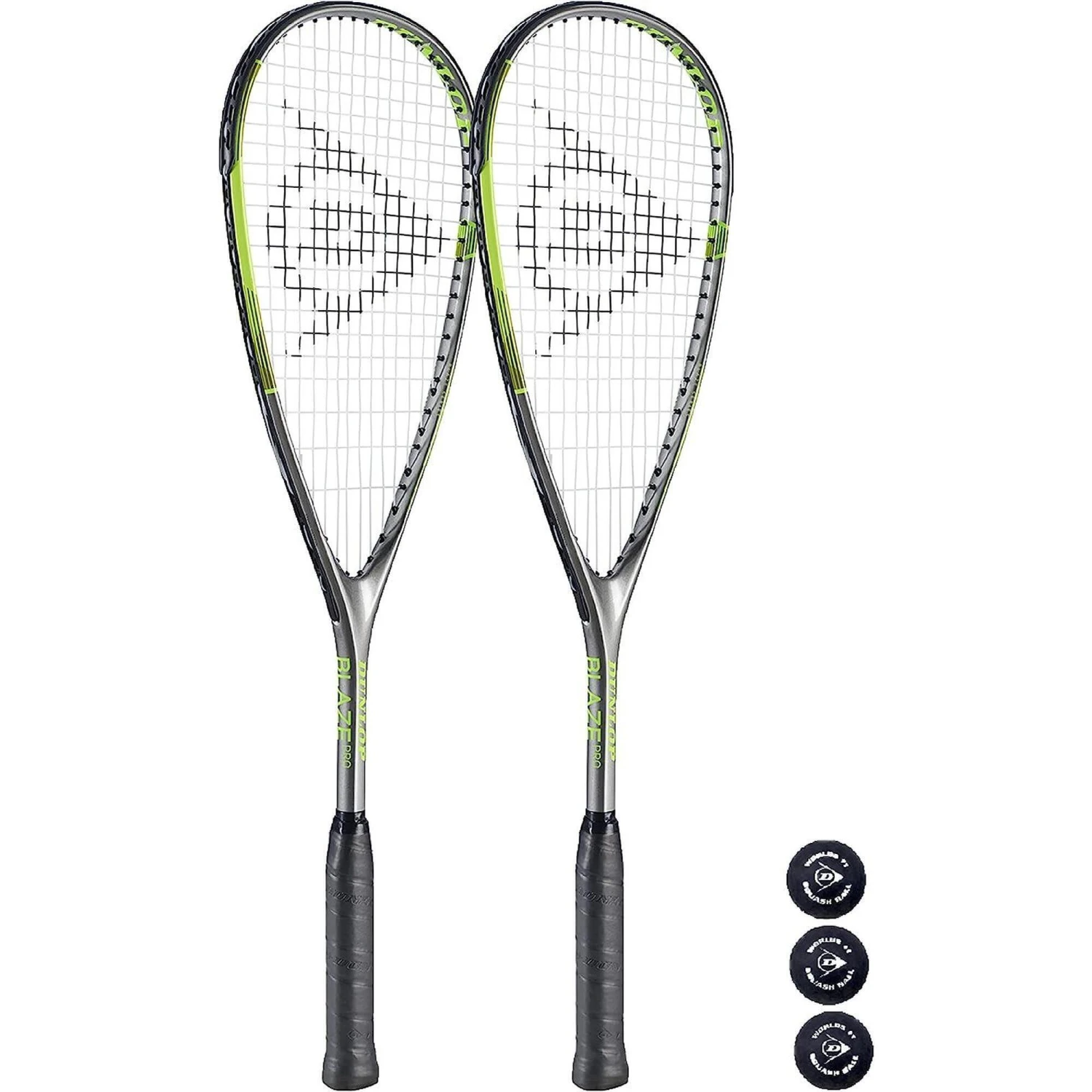 Dunlop Blaze Pro 5.0 Twin Pack Squash Racket Set, Inc 3 Squash Balls 3 Dunlop Blaze Pro 5.0 Twin Pack Squash Racket Set, Inc 3 Squash Balls