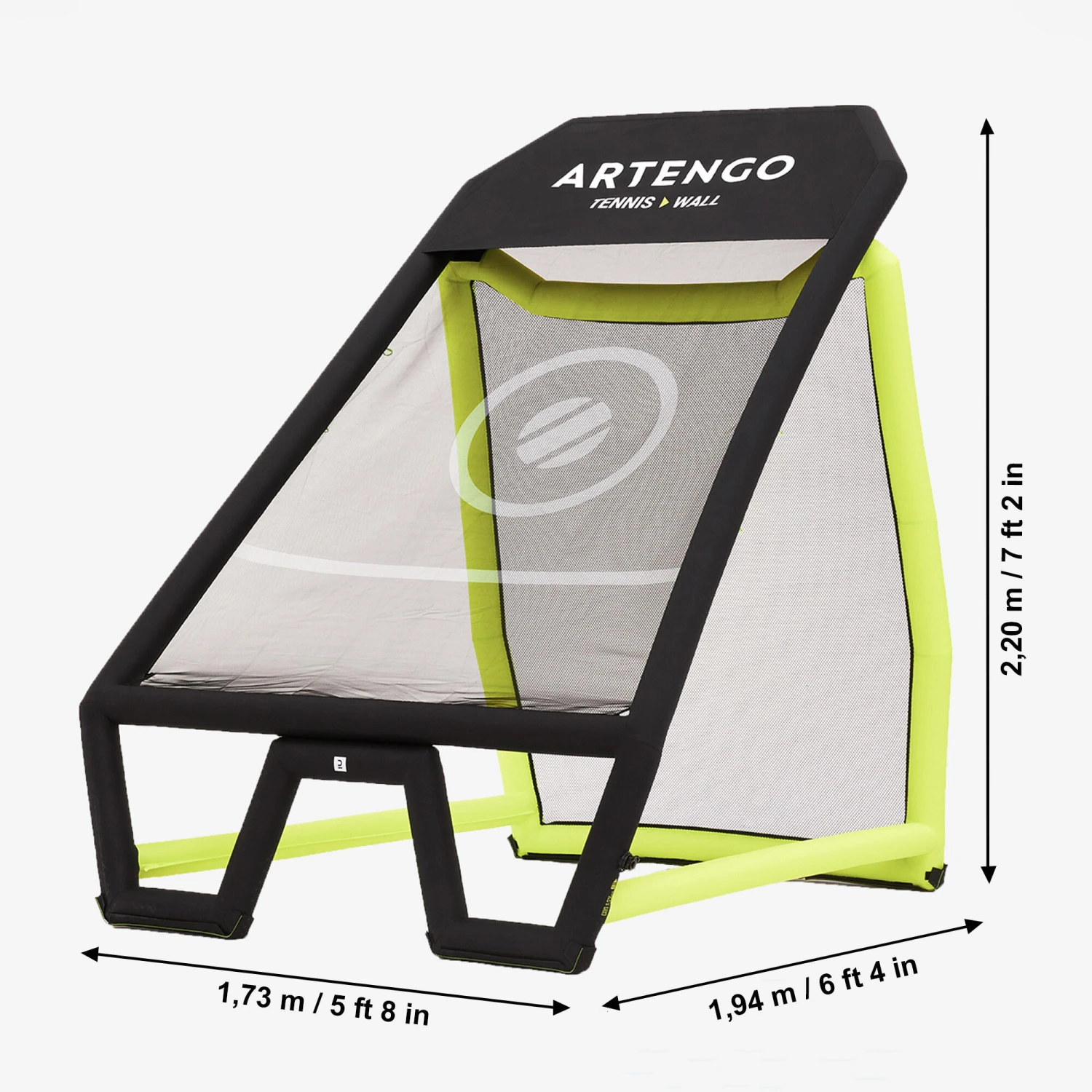 Artengo Compact Two-Sided Tennis Training Wall - Black/Yellow 4 Artengo Compact Two-Sided Tennis Training Wall - Black/Yellow - Image 2