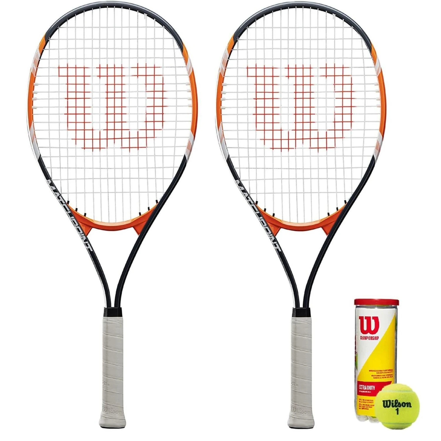 Wilson Matchpoint XL Tennis Racket Twin Set & 3 Tennis Balls 3 Wilson Matchpoint XL Tennis Racket Twin Set & 3 Tennis Balls