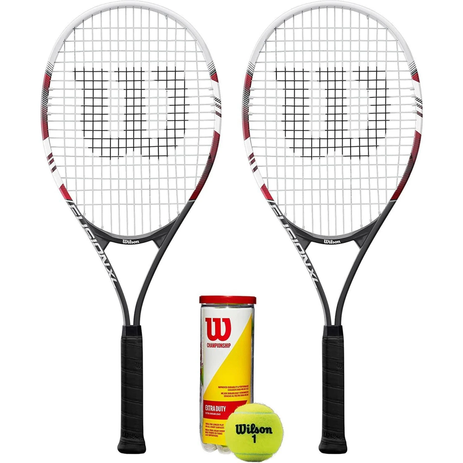 Wilson Fusion XL Tennis Twin Racket Bundle Includes 3 Tennis Balls 3 Wilson Fusion XL Tennis Twin Racket Bundle Includes 3 Tennis Balls