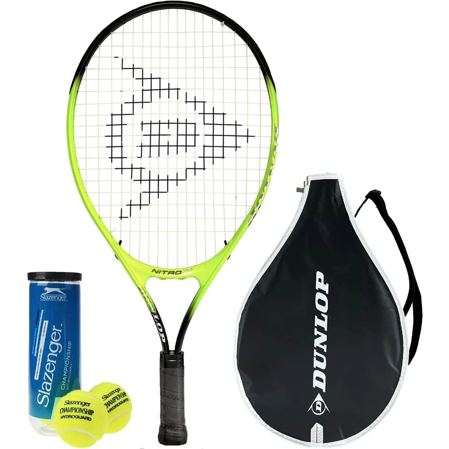 Dunlop Nitro Junior 21" Tennis Racket & 3 Tennis Balls 3 Dunlop Nitro Junior 21" Tennis Racket & 3 Tennis Balls