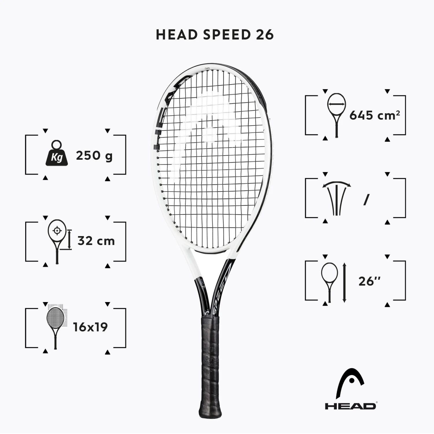 Head Kids' Tennis Racket Graphene 360+ Speed 26 - White/Black 4 Head Kids' Tennis Racket Graphene 360+ Speed 26 - White/Black - Image 2
