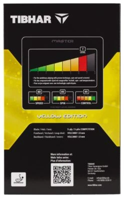 Tibhar Master Yellow Edition Table Tennis Bat (Flared) -Ball Supplies Store ka6f1ed70f6d8ef78a44b187d10f169cc