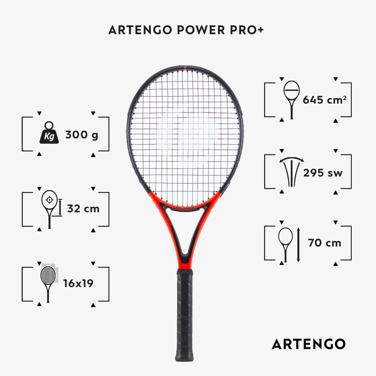 Artengo 300 G Adult Extended Tennis Racket TR990 Power Pro+ 4 Artengo 300 G Adult Extended Tennis Racket TR990 Power Pro+ - Image 2
