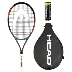HEAD Ti. Radical Elite Graphite Tennis Racket Inc Protective Cover & 3 Tennis Ba