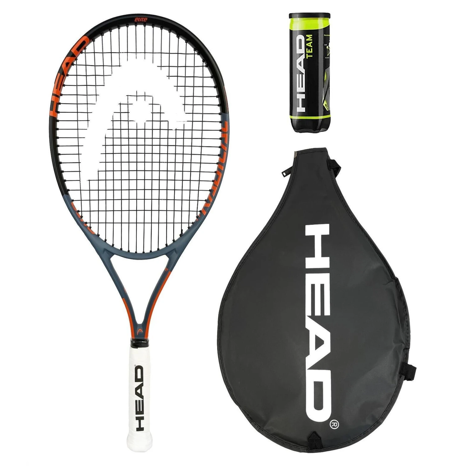 HEAD Ti. Radical Elite Graphite Tennis Racket Inc Protective Cover & 3 Tennis Ba 3 HEAD Ti. Radical Elite Graphite Tennis Racket Inc Protective Cover & 3 Tennis Ba