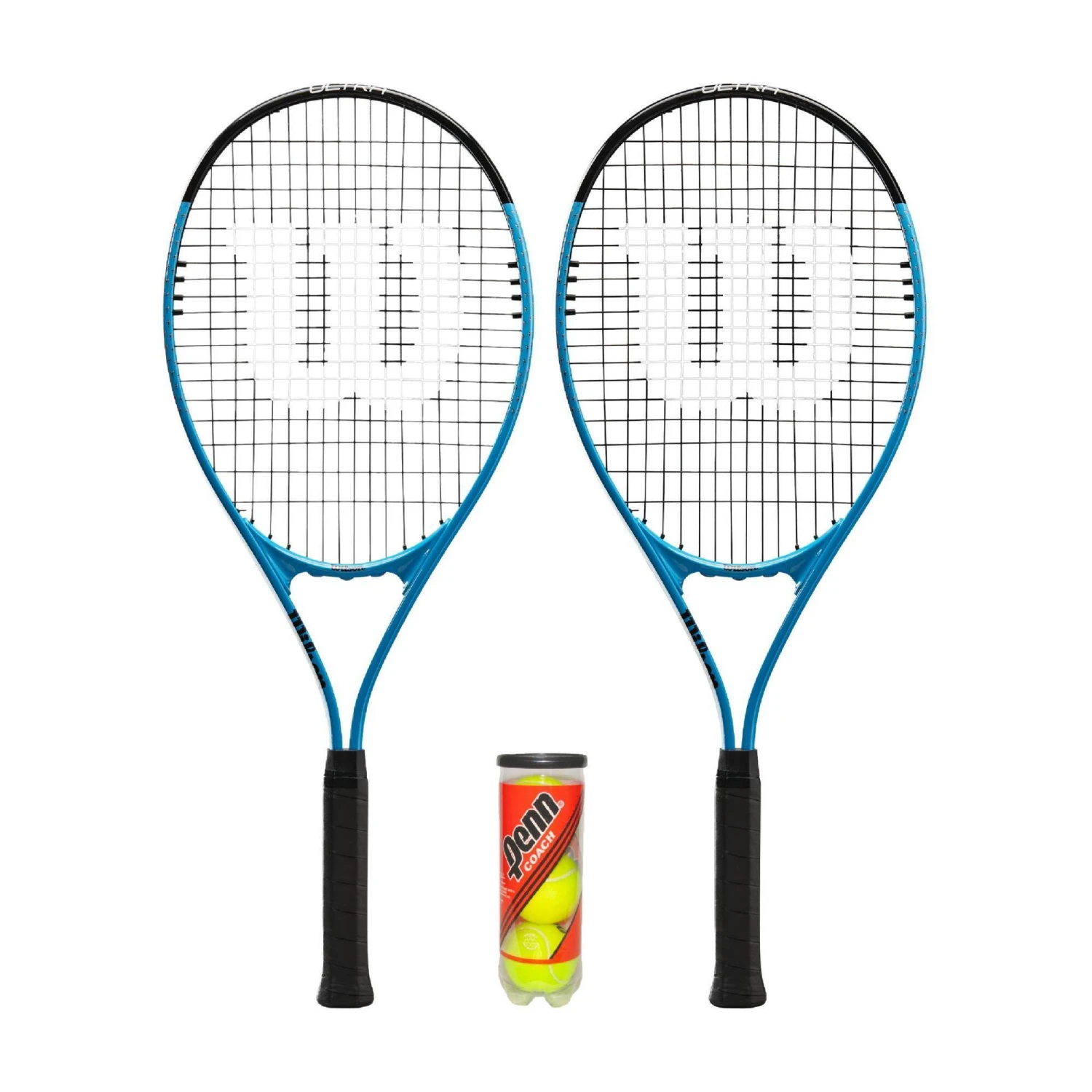 Wilson Ultra Power XL Tennis Racket Twin Set & 3 Tennis Balls 3 Wilson Ultra Power XL Tennis Racket Twin Set & 3 Tennis Balls