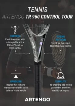 Artengo Adult Tennis Racket Control Tour TR960 18x20 Unstrung - Grey -Ball Supplies Store kd41bc16fcd68654de1a11cb597f21ce9