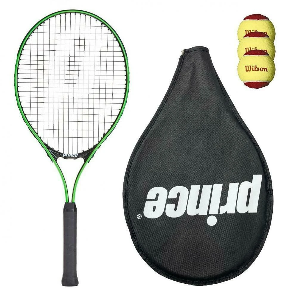 Prince Tour Green 19" Junior Tennis Racket + 3 Starter Balls 3 Prince Tour Green 19" Junior Tennis Racket + 3 Starter Balls