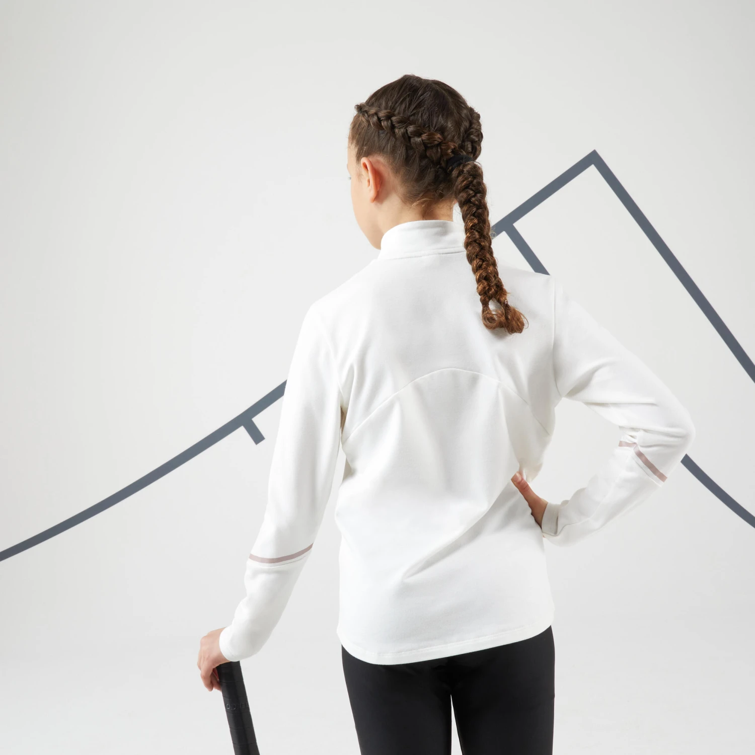 Artengo Girls' Long-Sleeved 1/2 Zip Thermal Tennis T-Shirt - Off 8 Artengo Girls' Long-Sleeved 1/2 Zip Thermal Tennis T-Shirt - Off - Image 6